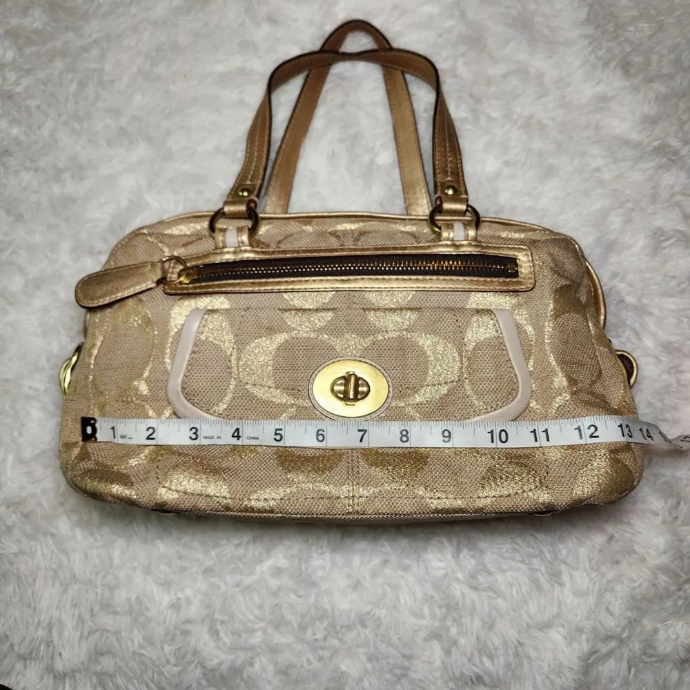 Coach Poppy Signature Bonnie Double Zip Top Handle Satchel - Picture 7 of 12